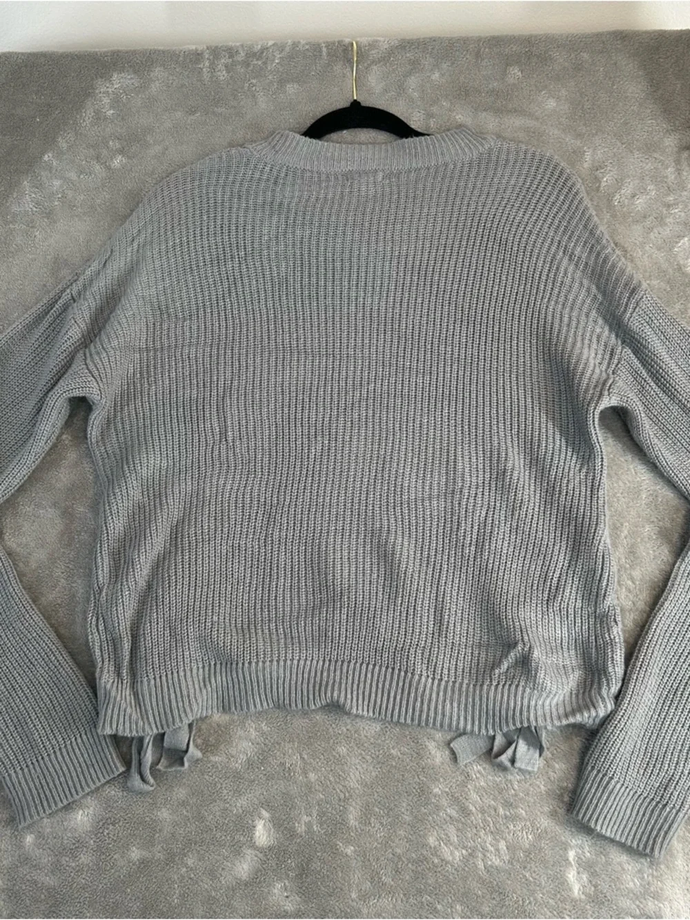 Eyeshadow‎ Trendy Long Sleeve Sweater Soft Knit Pullover Casual Gray Size XL